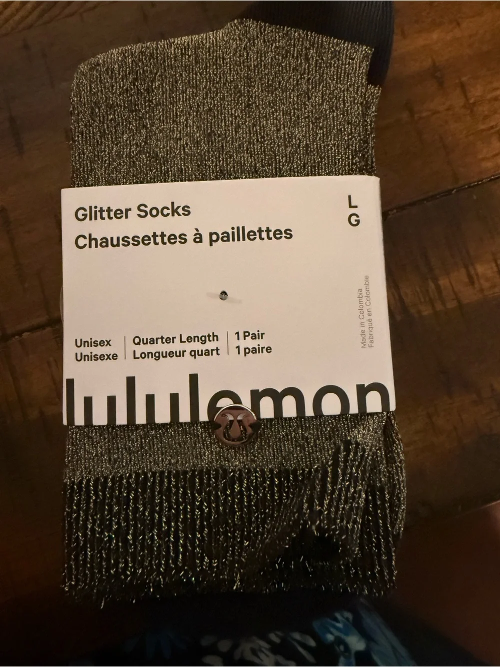 lululemon athletica Metallic Glitter Quarter Socks - Black/Gold